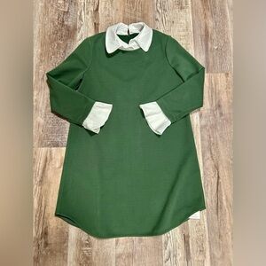 Tuckernuck Green Long Sleeve Dress with White Accents